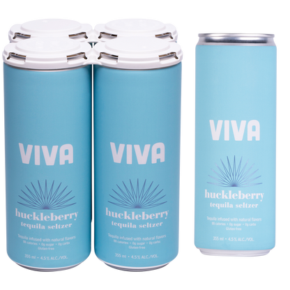 Viva Tequila Seltzer Huckleberry 4pk 355ml Can 4.5% ABV