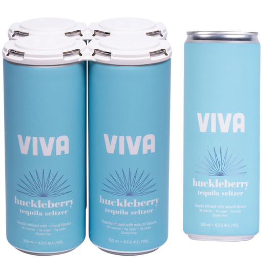 Viva Tequila Seltzer Huckleberry 4pk 355ml Can 4.5% ABV