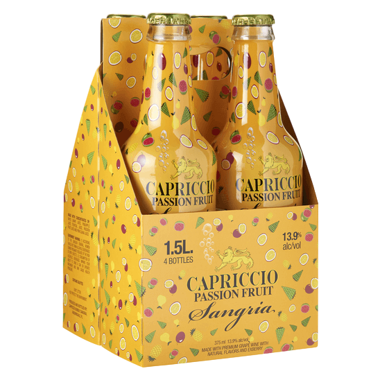 Capriccio Passion Fruit Sangria Bubbly 4pk 375ml