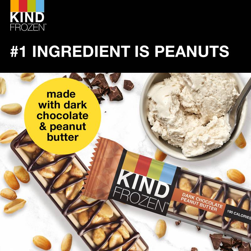 KIND FROZEN Peanut Butter Dark Chocolate Nut Frozen Treat Bars, 5 Pack, 1.6 Oz Bars