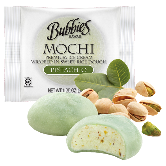 Bubbies Hawaii Pistachio Mochi Ice Cream Individually Wrapped 1ct