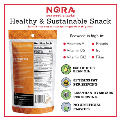 Nora Snacks Original Tempura Seaweed Snacks, 1.6 oz