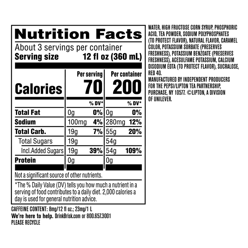 Brisk Sweet Tea 1L Btl