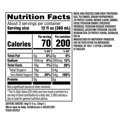 Brisk Sweet Tea 1L Btl
