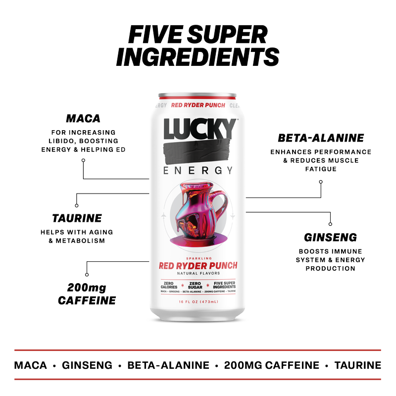 Lucky Energy Red Ryder Punch 16oz Can