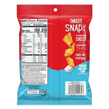 Cheez-It Snap'd Cheddar Sour Cream & Onion Crackers 2.2oz