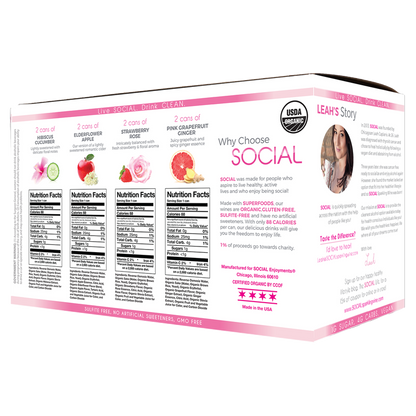 Social Sparkling Wine Variety Pack 8pk 10oz Can 4.0% ABV