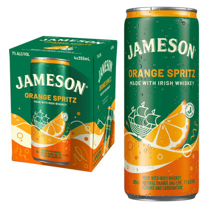 Jameson Orange Spritz Irish Whiskey Cocktail 4pk 12oz Cans 7% ABV
