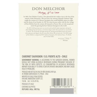 Don Melchor Cabernet Sauvignon 2020