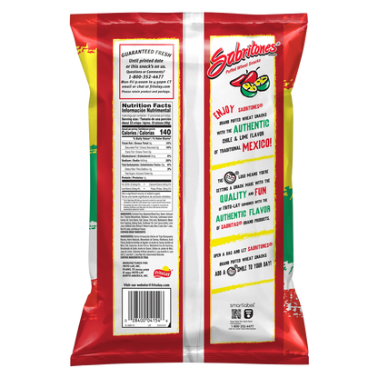 Sabritones Chile and Lime Flavored Puffed Wheat Snacks 4oz
