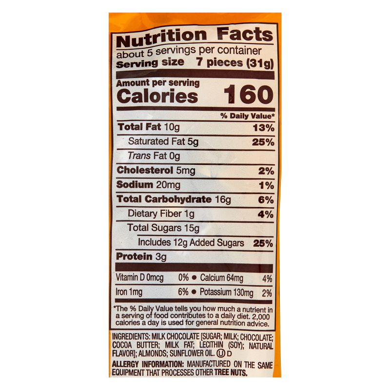 Hershey's Kisses Milk Chocolate with Almonds Candy 5.3oz