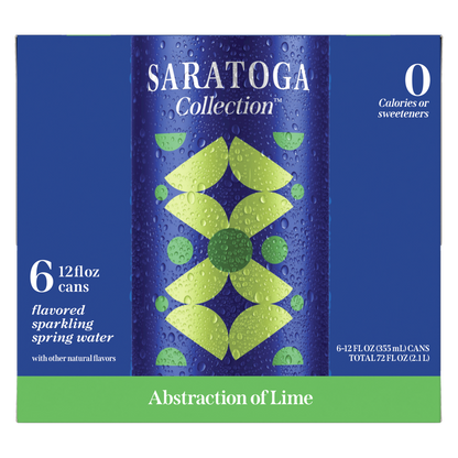 Saratoga Collection Abstraction of Lime Flavored Sparkling Spring Water, 12 fl oz, 6 Pack Cans