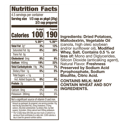 Betty Crocker Creamy Butter Mashed Potatoes 4oz