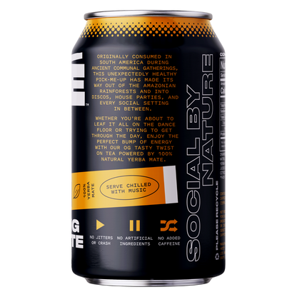 YATE Organic Sparkling Yerba Mate Tea Original Golden 12oz Can