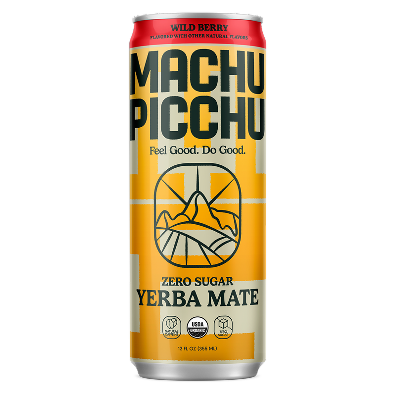 Machu Picchu Wild Berry Energy Organic Yerba Mate Zero Sugar 12oz Can