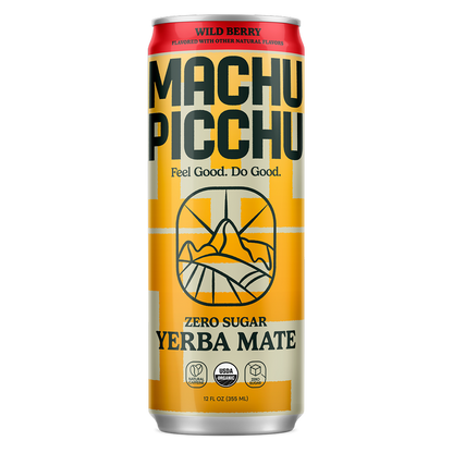 Machu Picchu Wild Berry Energy Organic Yerba Mate Zero Sugar 12oz Can
