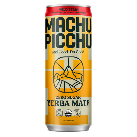 Machu Picchu Wild Berry Energy Organic Yerba Mate Zero Sugar 12oz Can