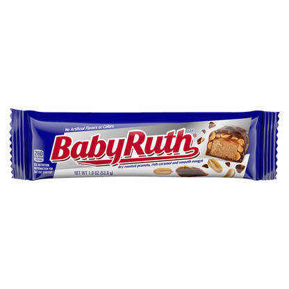 Baby Ruth Chocolatey, Peanut, Caramel, Nougat, Full Size Candy Bar, 1.9 oz