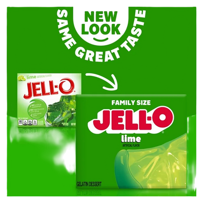 Jell-O Lime Artificially Flavored Gelatin Dessert Mix, Family Size, 6 oz Box