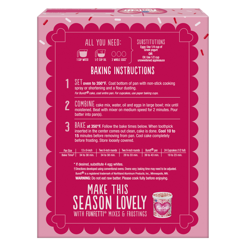 Pillsbury Funfetti Valentine Cake Mix with Candy Bits, 15.25oz