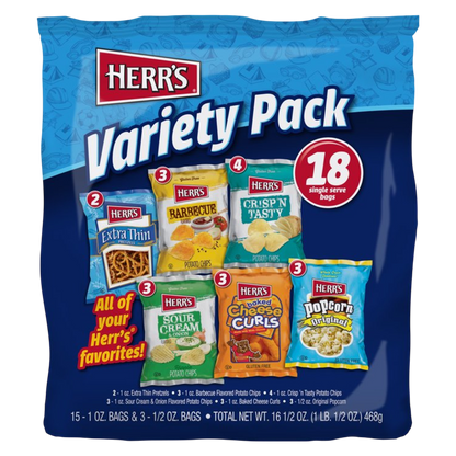 Herr's 18ct Variety Pack Box, 16.5 oz