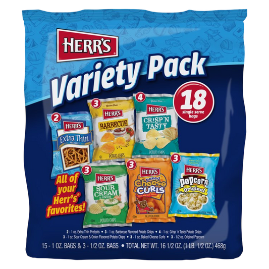 Herr's 18ct Variety Pack Box, 16.5 oz