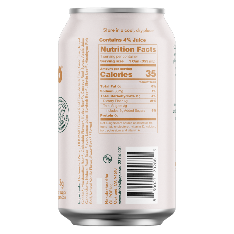 Olipop Classic Root Beer 12oz Can Shelf Stable