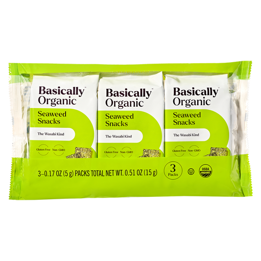 Basically Organic Wasabi Seaweed Snacks, 3 pack