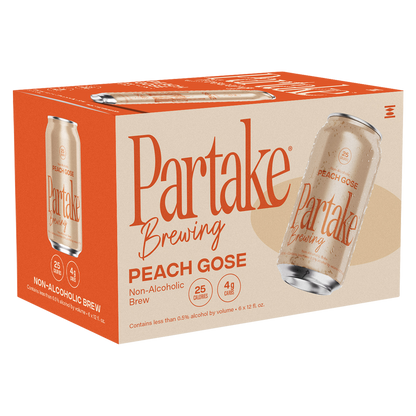 Partake Brewing Peach Gose Non-Alcoholic 6pk 12oz Can 0.5% Abv