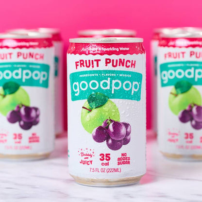 GoodPop Fruit Punch Juice & Bubbly Water 6pk 7.5oz Mini Can