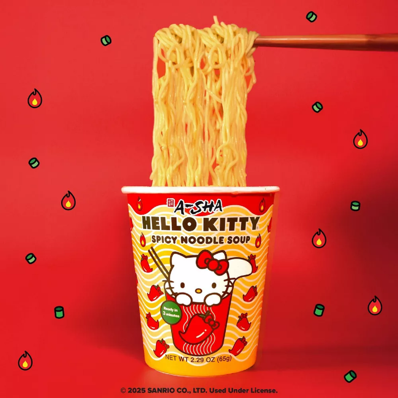 A-Sha Hello Kitty Spicy Cup Noodle Soup - 2.29oz