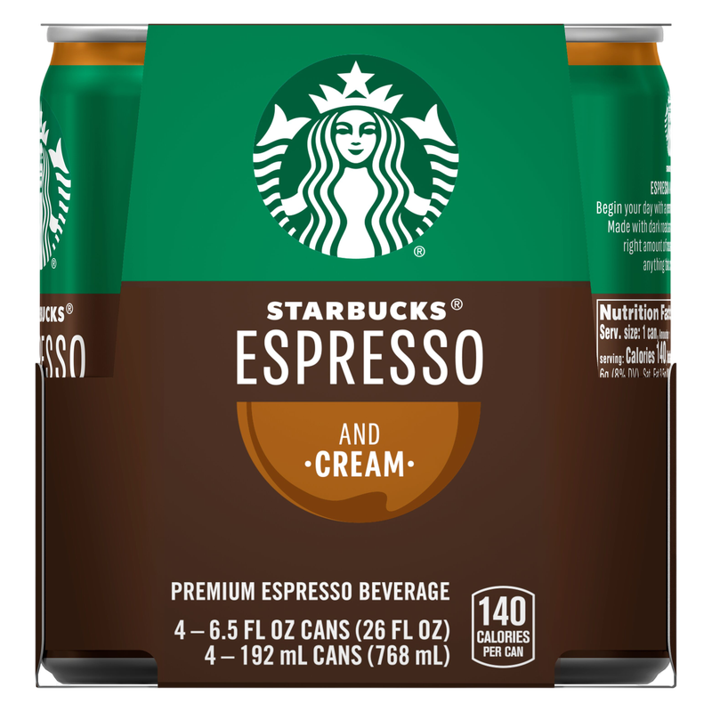 Starbucks Espresso & Cream Premium Espresso Beverage 6.5oz 4pk