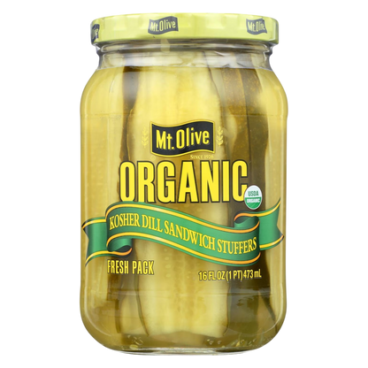 Mount Olive Organic Dill Sandwich Stuffers Pickles 16oz