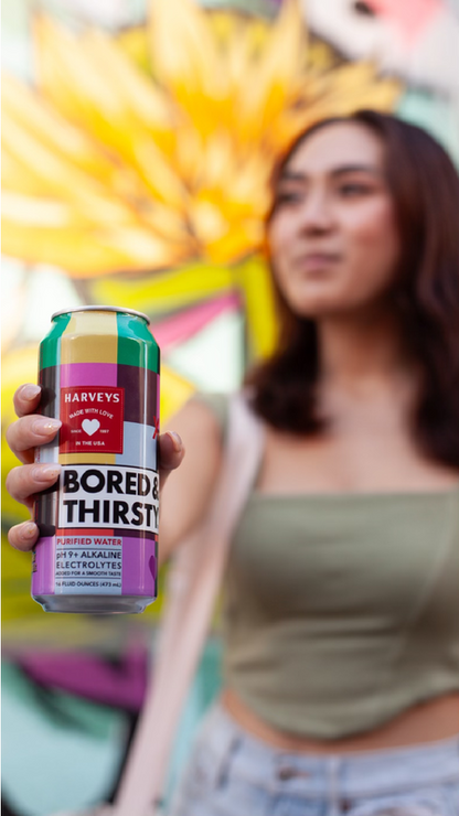 Bored and Thirsty Premium Alkaline Water 16oz Can
