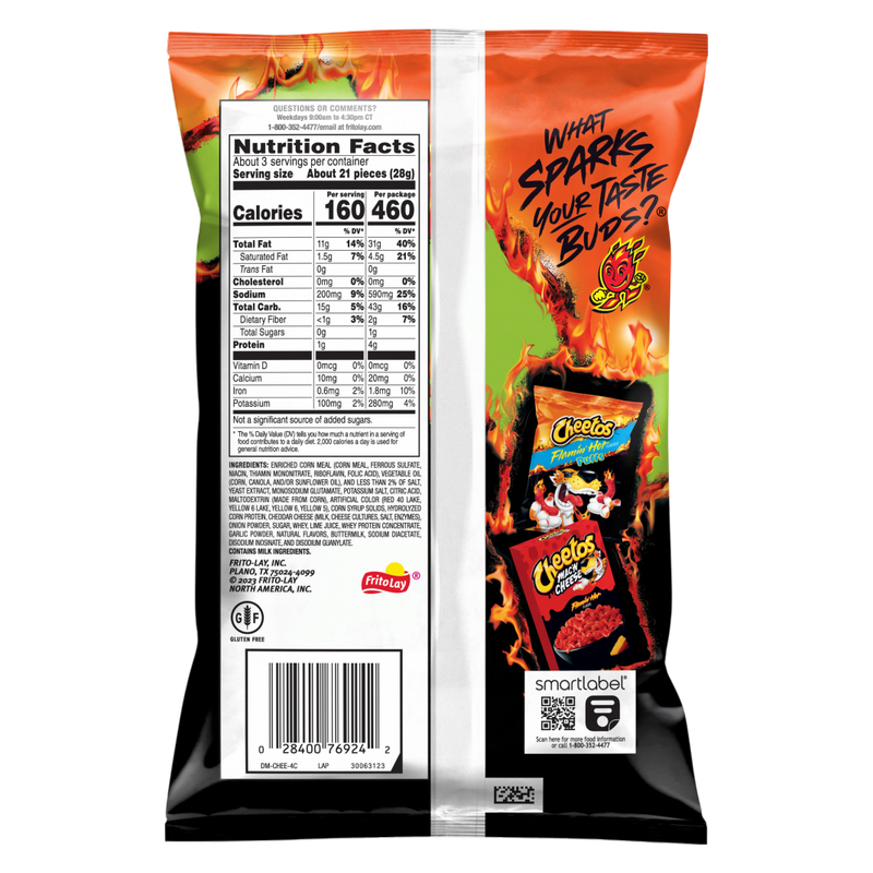 Cheetos Crunchy Flamin Hot Limon, 2.875oz