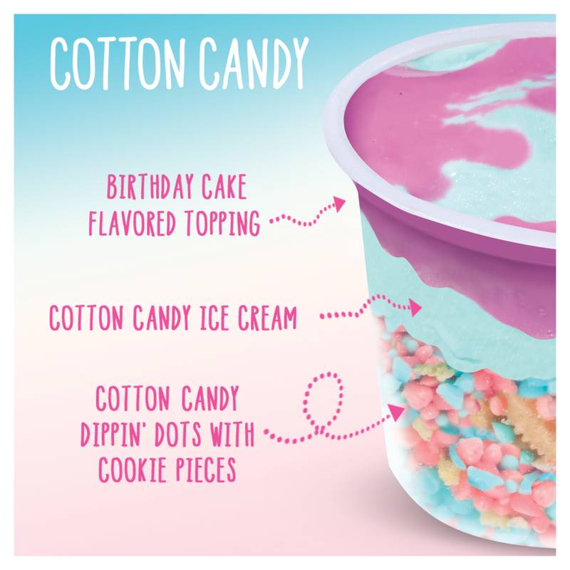 Dippin' Dots Cotton Candy Ice Cream Sundae Cups 4ct