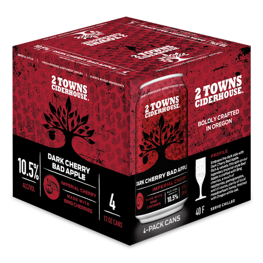 2 Towns Dark Cherry Bad Apple 4pk 12oz Can 10.5% ABV