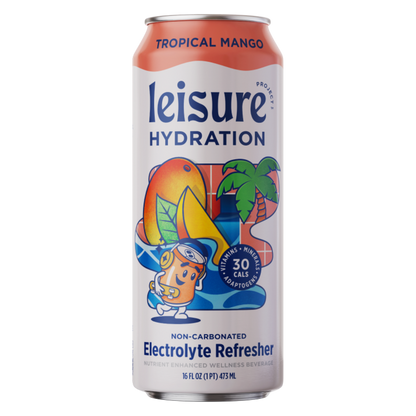 Leisure Hydration Tropical Mango Electrolyte Refresher 16oz Can