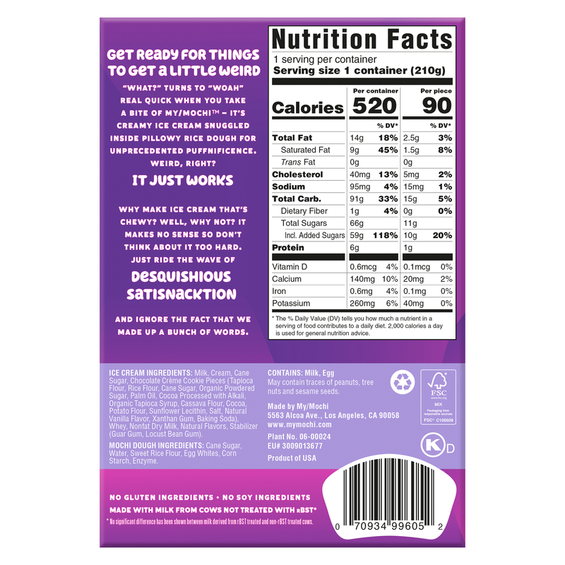 My/Mochi Cookies & Cream Ice Cream 6ct