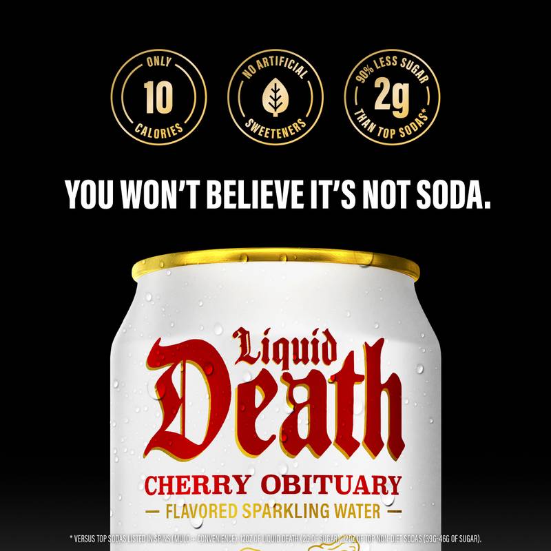 Liquid Death Cherry Obituary Sparkling Water 6pk 12oz Can