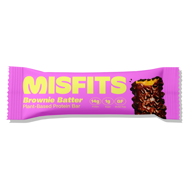 Misfits Plant-Based Brownie Batter Protein Bar, 1.8oz