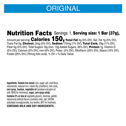 Kellogg's Rice Krispies Treats Original 1.3oz Crispy Marshmallow Squares