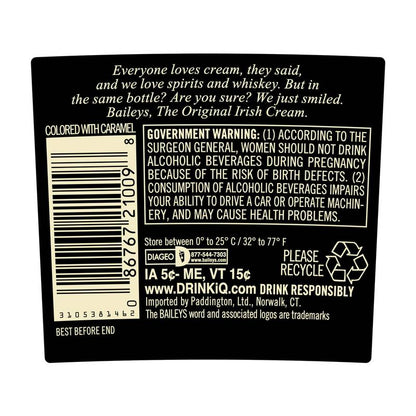 Baileys Original Irish Cream Liqueur 375ml (34 proof)