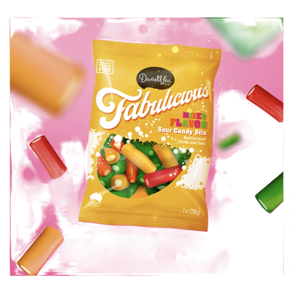 Darrell Lea Fabulicious Mixed Sour Candy Stix, 7oz