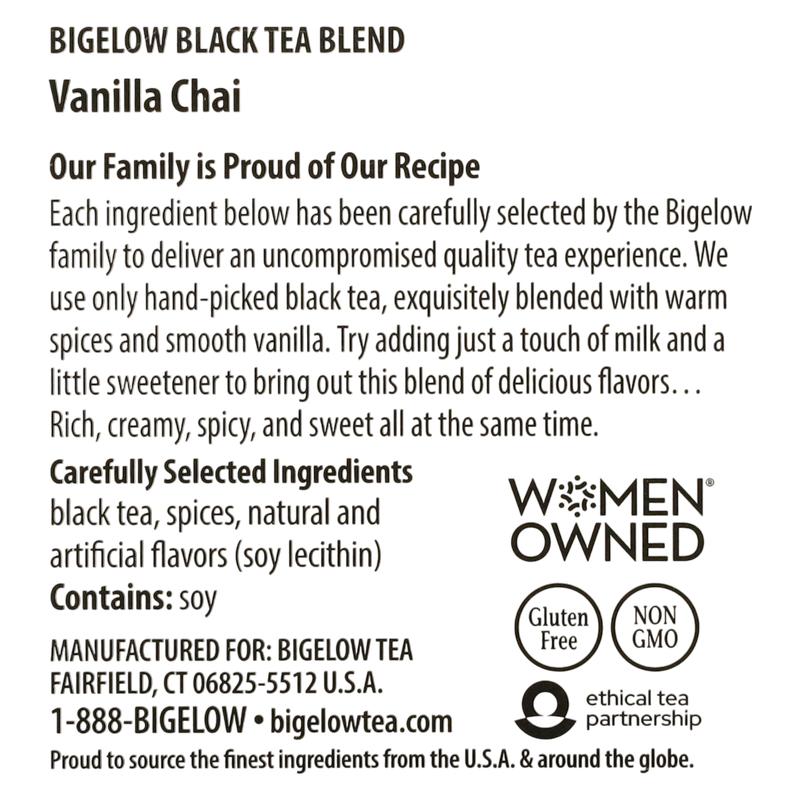 Bigelow Tea Vanilla Chai Caffeinated Black Tea K-Cups 12ct