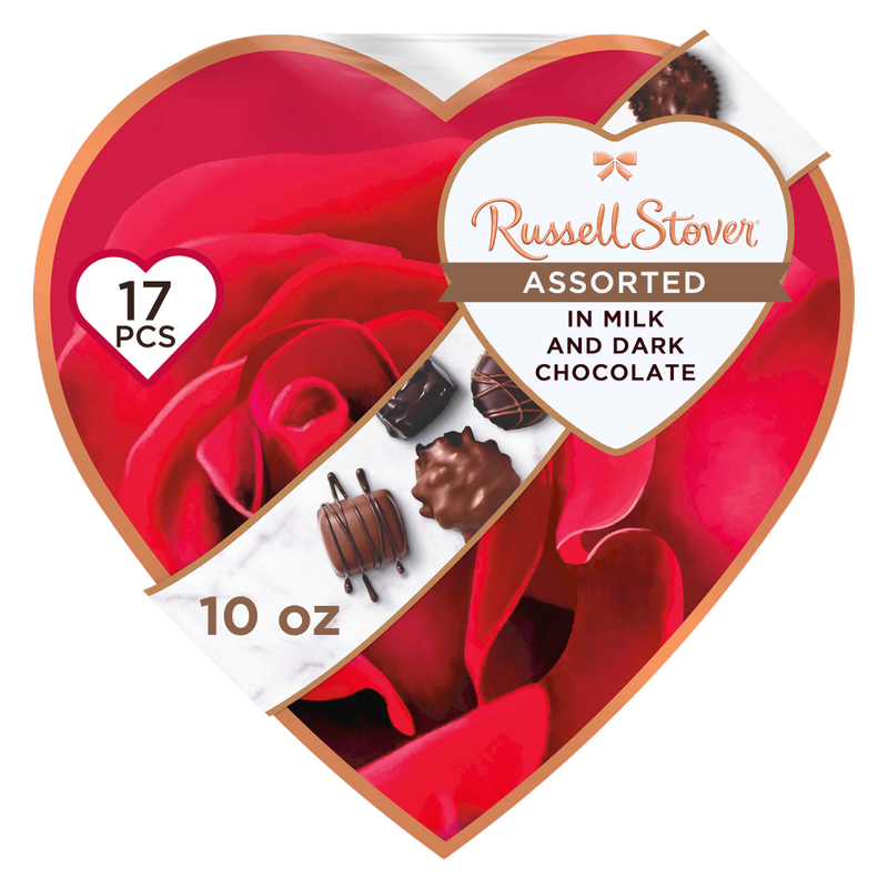 Russell Stover Assorted Chocolates Romantic Heart, 10oz