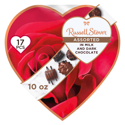 Russell Stover Assorted Chocolates Romantic Heart, 10oz