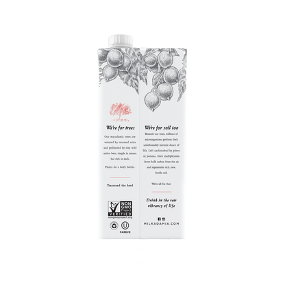Milkadamia Unsweetened Vanilla Macadamia Milk 32oz Carton