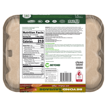 Beyond Meat Beyond Hot Italian Sausage 4ct