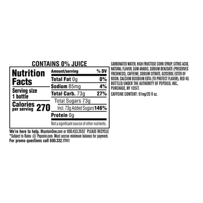 Mountain Dew Major Melon 20oz Btl